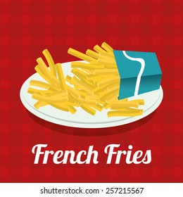 Food design over red background, vector illustration.