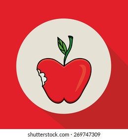Food design over red background, vector illustration
