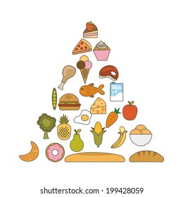 Food design over white background, vector illustration