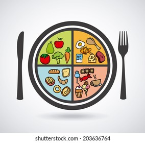 Food design over white background, vector illustration