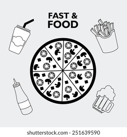 Food design over white background, vector illustration.