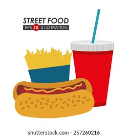 Food design over white background, vector illustration.