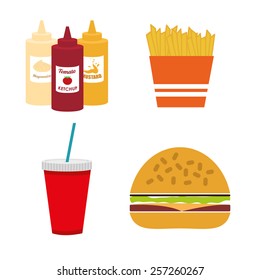 Food design over white background, vector illustration.