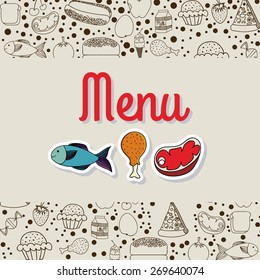 Food design over white background, vector illustration