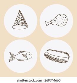 Food design over white background, vector illustration