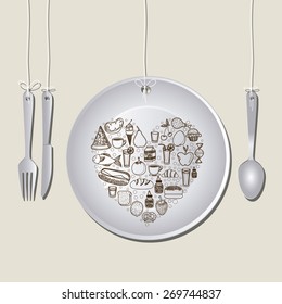Food design over white background, vector illustration