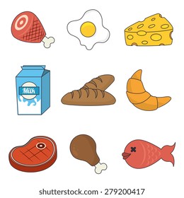 Food design over white background, vector illustration.