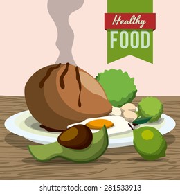 Food design over white background, vector illustration.