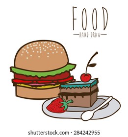 Food design over white background, vector illustration