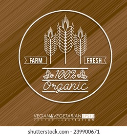 Food design over wooden background,vector illustration.