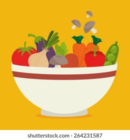 Food design over yellow background, vector illustration.