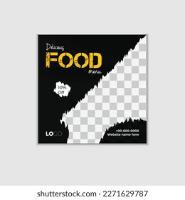 food design for social media post for fast food, burger, pizza etc.