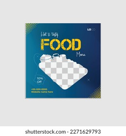 food design for social media post for fast food, burger, pizza etc.