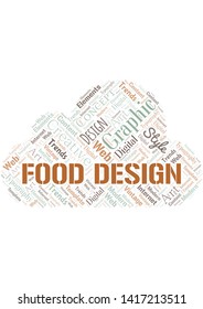 Food Design word cloud. Wordcloud made with text only.