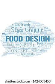 Food Design word cloud. Wordcloud made with text only.