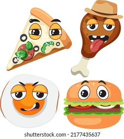 Ilustración de patrones sin fisuras de alimentos y postres