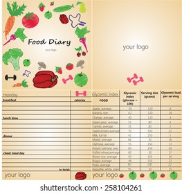 Food diary for fitness and sport clubs