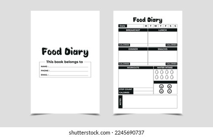 Food Diary Kdp Interior Easily plan out of your meals for breakfast, lunch, dinner and snacks
