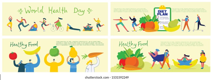 Food, diet, healthy lifestyle and weight loss banner with a dish of salad, table set, smartphone and diet plan on a notebook