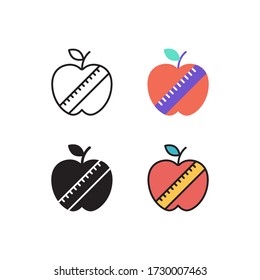 food diet icon vector with different style design. isolated on white background