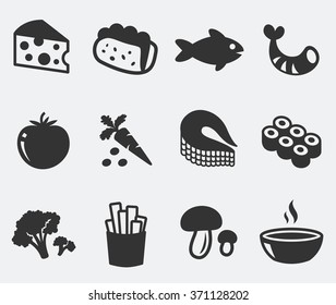 Food and Dinners on Simple Background