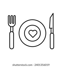 food dinning kitchen menu restaurant line icon, flat trendy style illustrationn on white backgrounnd..eps
