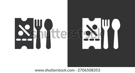 Food Discount Coupon icon. Solid glyph series icon