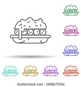 Food, dish, enchilada multi color style icon. Simple thin line, outline vector of dia de muertos icons for ui and ux, website or mobile application