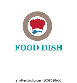 plato alimenticio- un ejemplo del logotipo de comida minimalista o del logotipo de comida plana