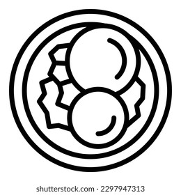 Food dish icon outline vector. Cuisine baklava. Meal indian