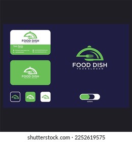 food with dish logo design graphic template