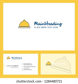 Food dish Logo design with Tagline & Front and Back Busienss Card Template. Vector Creative Design