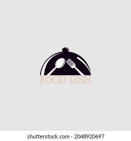 food dish logo. vector illustration silhouette design for logo or icon 