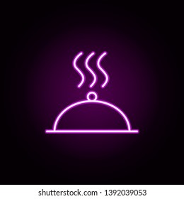 food, dish neon icon. Elements of food and drink set. Simple icon for websites, web design, mobile app, info graphics