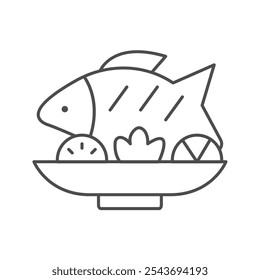 Food Dish thinline icon , vector, pixel perfect, illustrator file