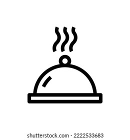 Food disk cover line icon illustration. suitable for fast food icon, Hot food. icon related to packaging. Simple vector design editable. Pixel perfect at 32 x 32