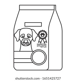 food for dog in bag isolated icon vector illustration design