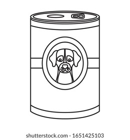 food for dog in can isolated icon vector illustration design