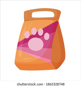 Food for dogs or cats. Accessories for pets. An element from a set of doodles drawn by hand. Isolated illustration on a white background.