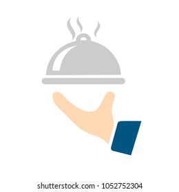 Food Dome - Catering Icon, Food Serving, Restaurant Vector Waiter Service - Dining Cover