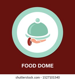 Food Dome - Catering Icon, Food Serving, Restaurant Vector Waiter Service - Dining Cover