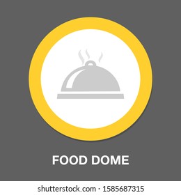 Food Dome - Catering Icon, Food Serving, Restaurant Vector Waiter Service - Dining Cover