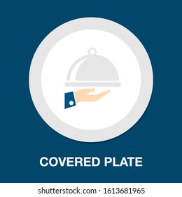 Food Dome - Catering Icon, Food Serving, Restaurant Vector Waiter Service - Dining Cover