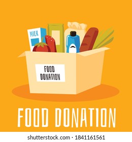 Food Donation Banner Poster Box Full Stock Vector (Royalty Free ...