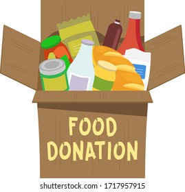 Food Donation Boxes Full Food Vector Stock Vector (royalty Free) 1717957915