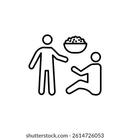 Food donation icon black and white vector sign