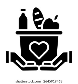 Food Donation Icon Glyph Vector Illustration
