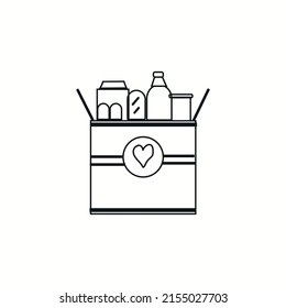 Food donation icon line style isolated