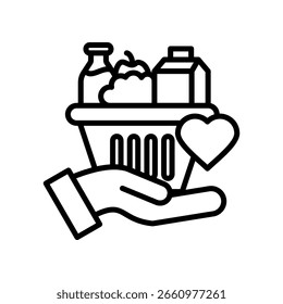 Food Donation Icon Line Vector Illustration