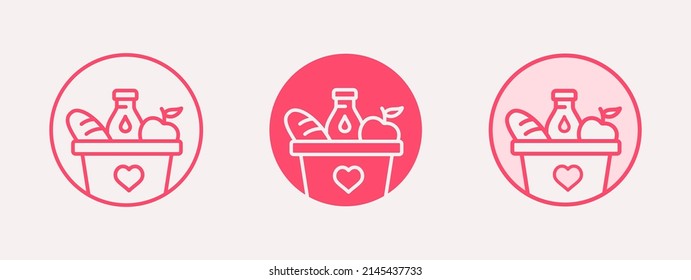 Food donation icon. Pantry, charity, philanthropy logo template. Vector illustration.